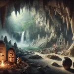 depiction of the limestone caverns in Belize