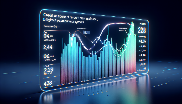 How Debt Consolidation Affects Your Credit Score | DCL Graph showing credit score dip after new loans, recovering with diligent payments.